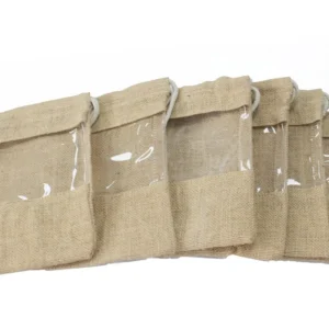 Jutepåse med fönster 25x16 cm - produktbild 4