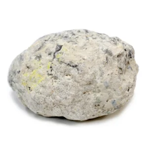 Rund kalciumkarbonatgeod med kalcit och kvarts, 8–9 cm stor