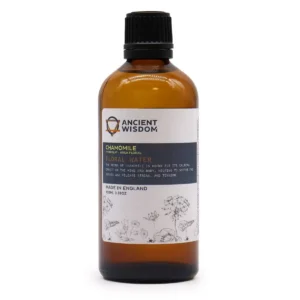 Flaska med kamomillhydrolat 100 ml i brunt glas med etikett