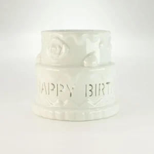 Keramisk doftolje- och vaxbrännare Happy Birthday i vitt - produktbild 5