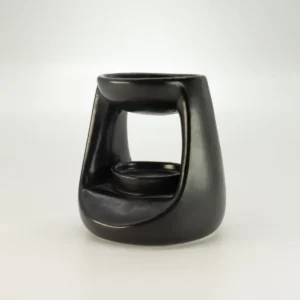 Keramisk Zen-oljebrännare liten klassisk matt svart - produktbild 3