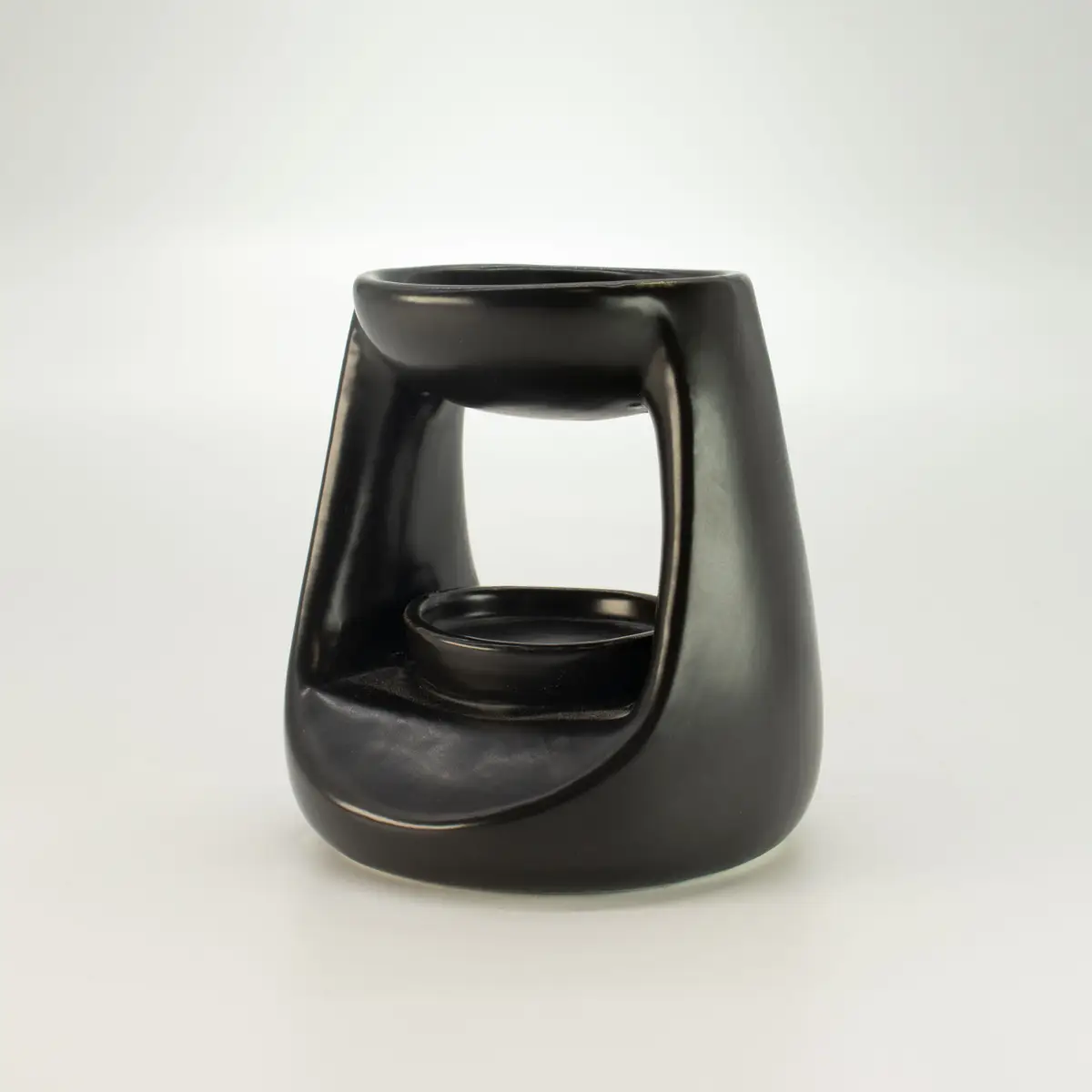 Keramisk Zen-oljebrännare liten klassisk matt svart - produktbild 3