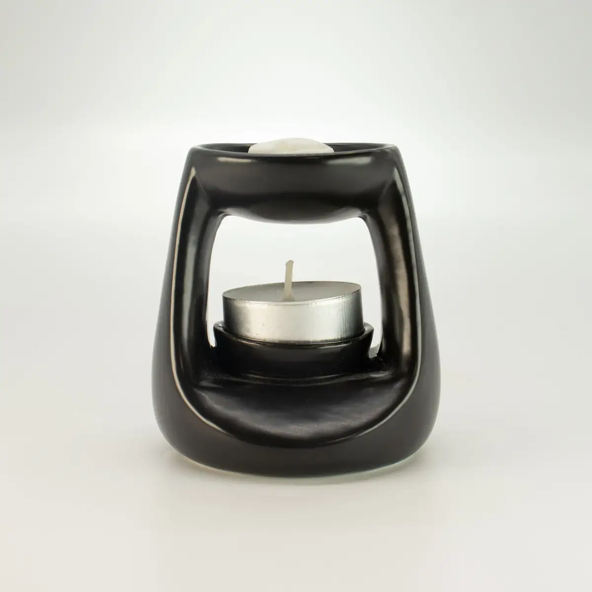Keramisk Zen-oljebrännare liten klassisk matt svart - produktbild 4
