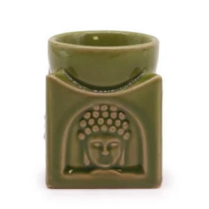 Klassisk Buddha aromalampa i ljus jade med dekorativ glasyr