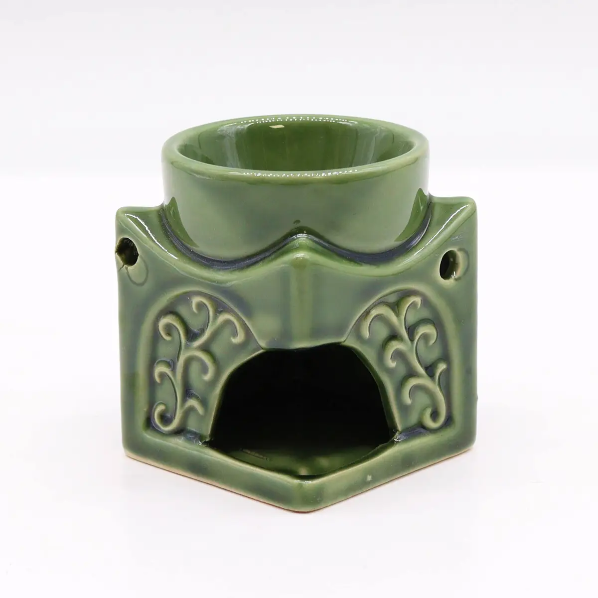 Klassisk Buddha-oljebrännare i mörk jade - produktbild 2
