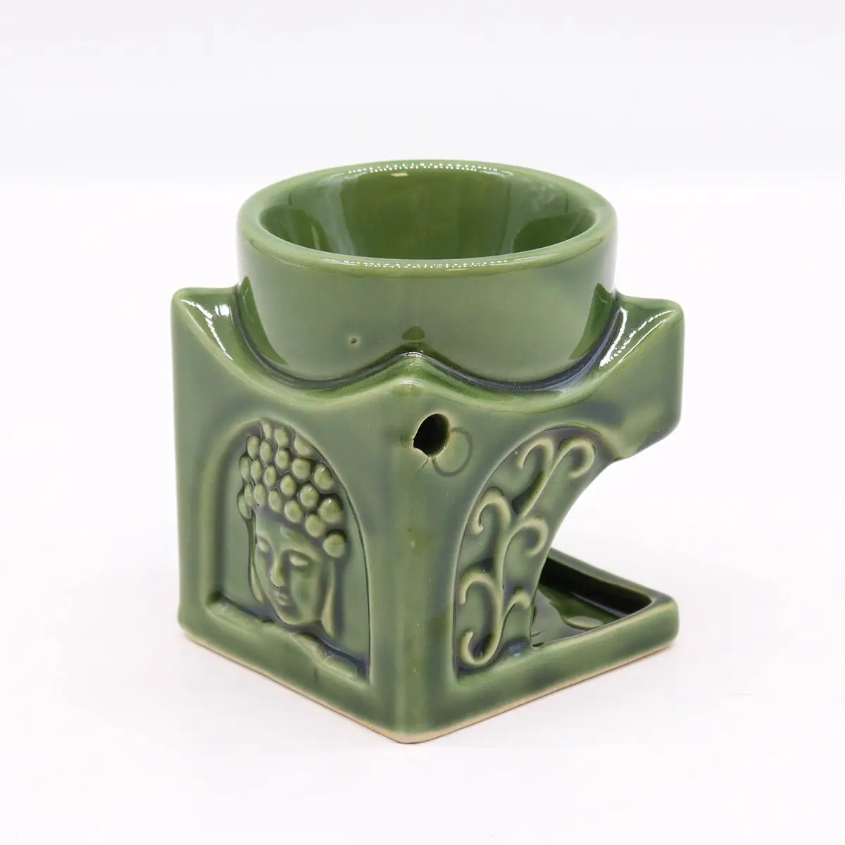 Klassisk Buddha-oljebrännare i mörk jade - produktbild 3