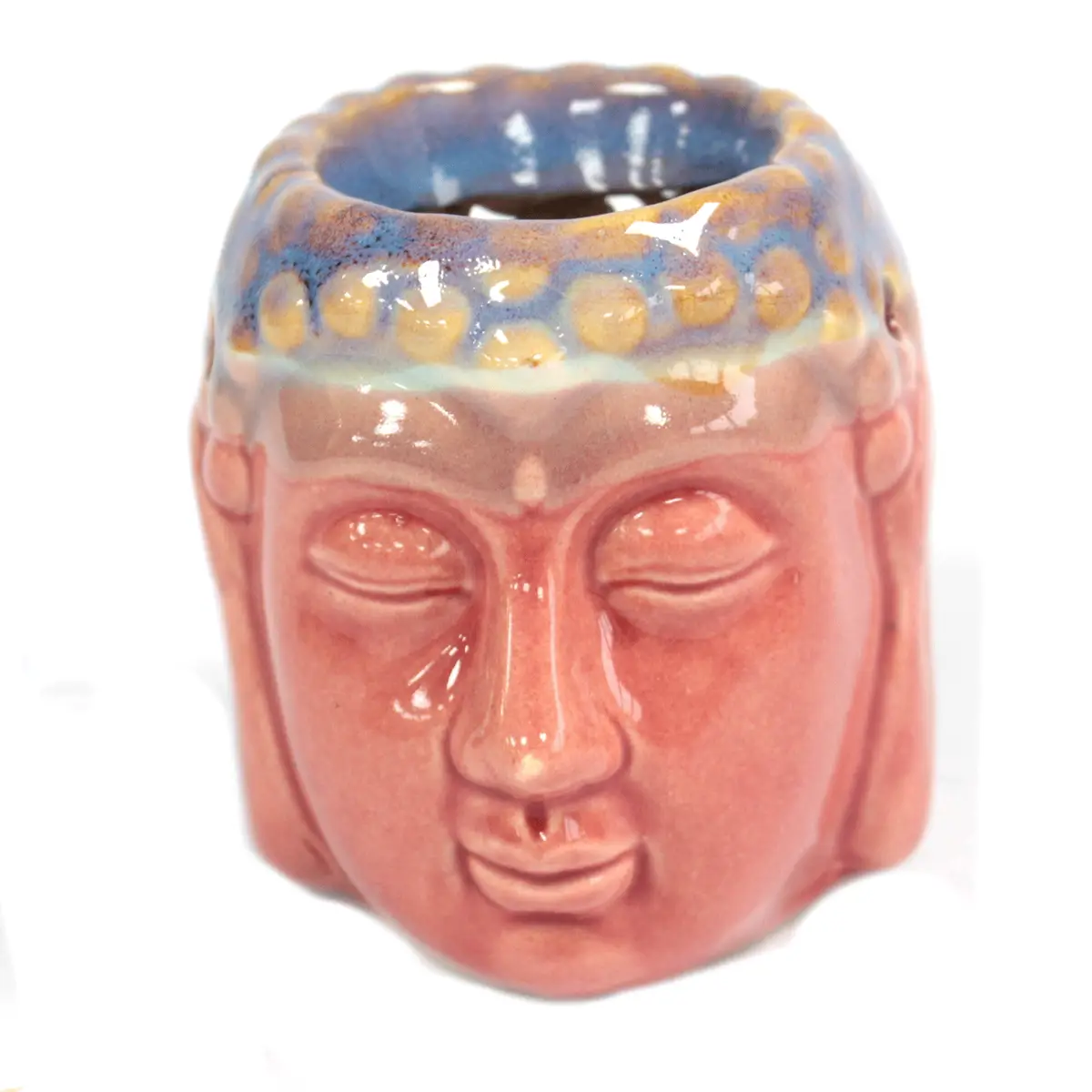 Rosa och blå klassisk Buddha-oljebrännare i keramik