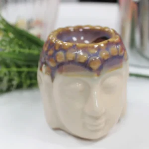 Klassisk Buddha-oljebrännarhållare i elfenben och mint - produktbild 2