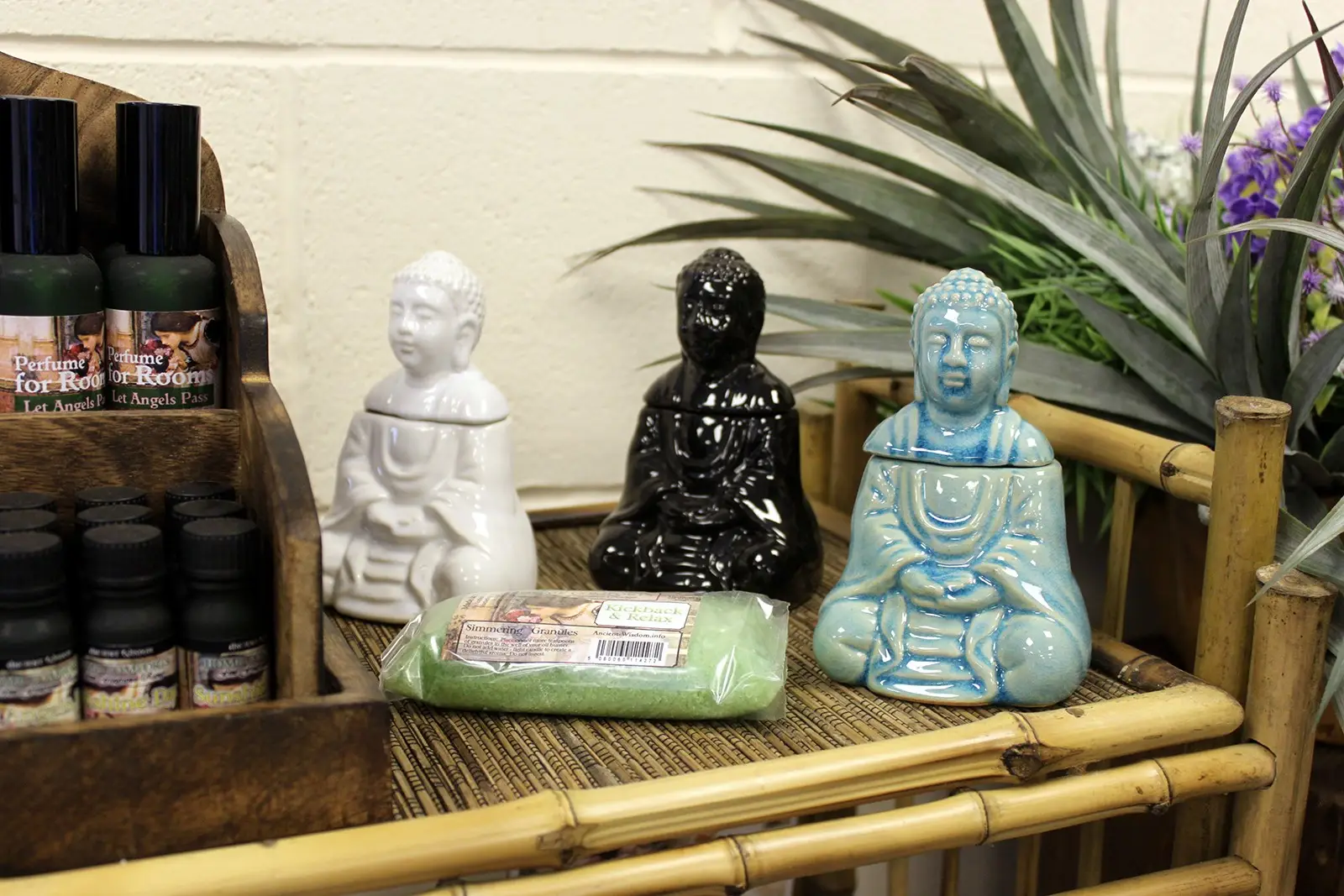 Klassisk Buddha oljelampa i svart - produktbild 4