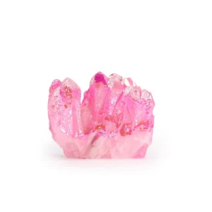Rosa konstgjord kvarts Aura Rose Halo kristall med glittrande yta