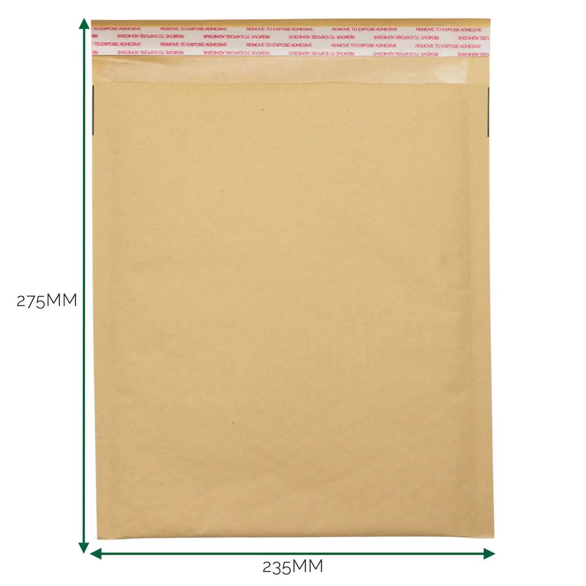 Vadderat kraftkuvert i kraftpapper med självhäftande remsa och måtten 235x275 mm