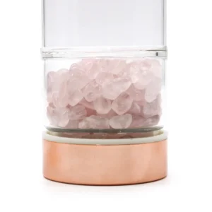 Kristallglasflaska med tesil och rosenkvarts - produktbild 3