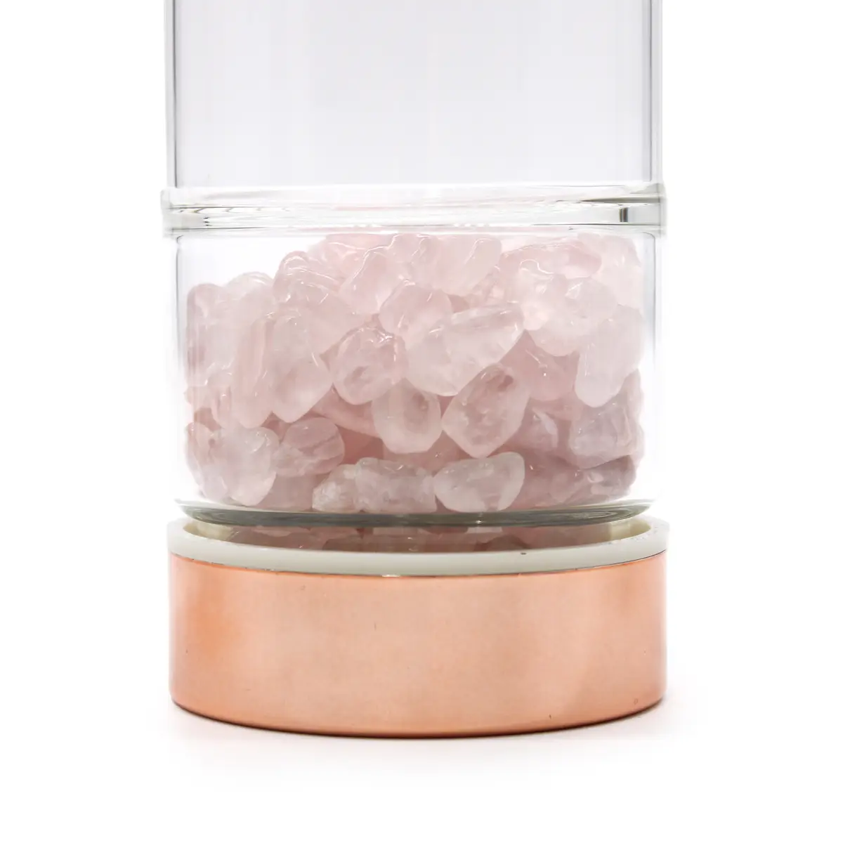 Kristallglasflaska med tesil och rosenkvarts - produktbild 3