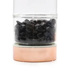 Kristallglasflaska med tesil och svart onyx-stenar - produktbild 3