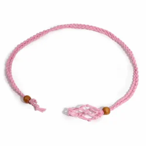 Kristallhalsband med rosa ädelstensband 45 cm - produktbild 2