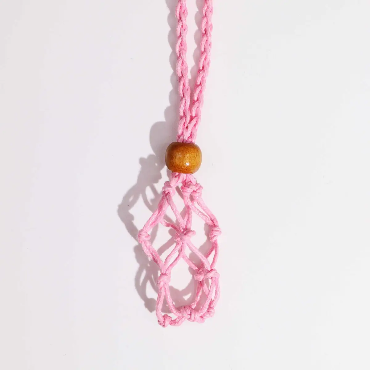 Kristallhalsband med rosa ädelstensband 45 cm - produktbild 3