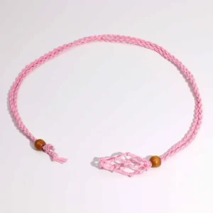 Kristallhalsband med rosa ädelstensband 45 cm - produktbild 5