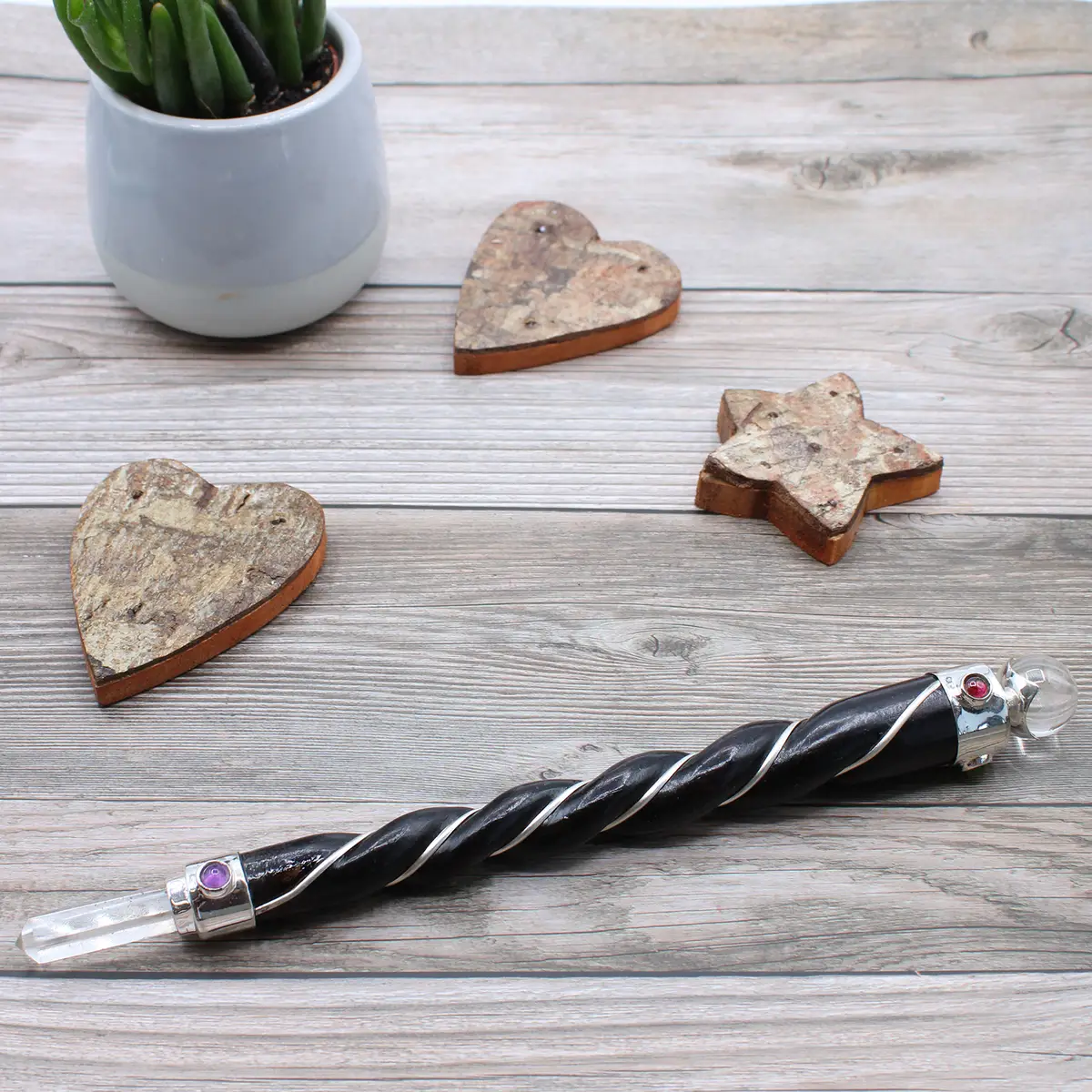 Kristallhelande stav Chakra med ängel och guldkrystal - produktbild 2