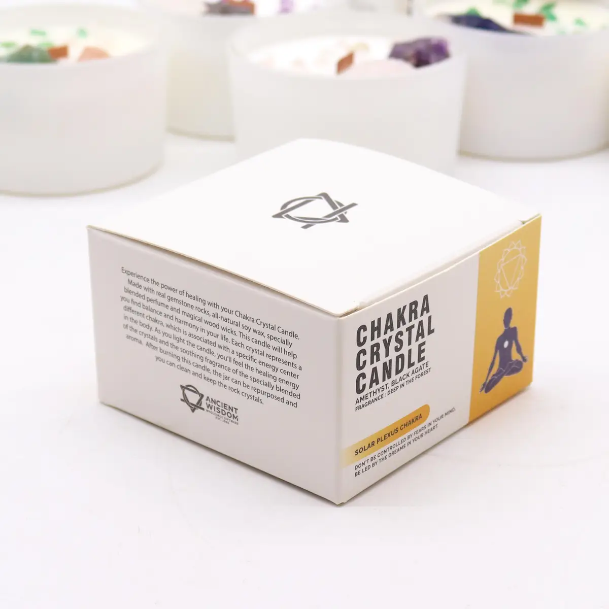 Kristalljus för solar plexus-chakrat med ametist och svart agat - produktbild 4