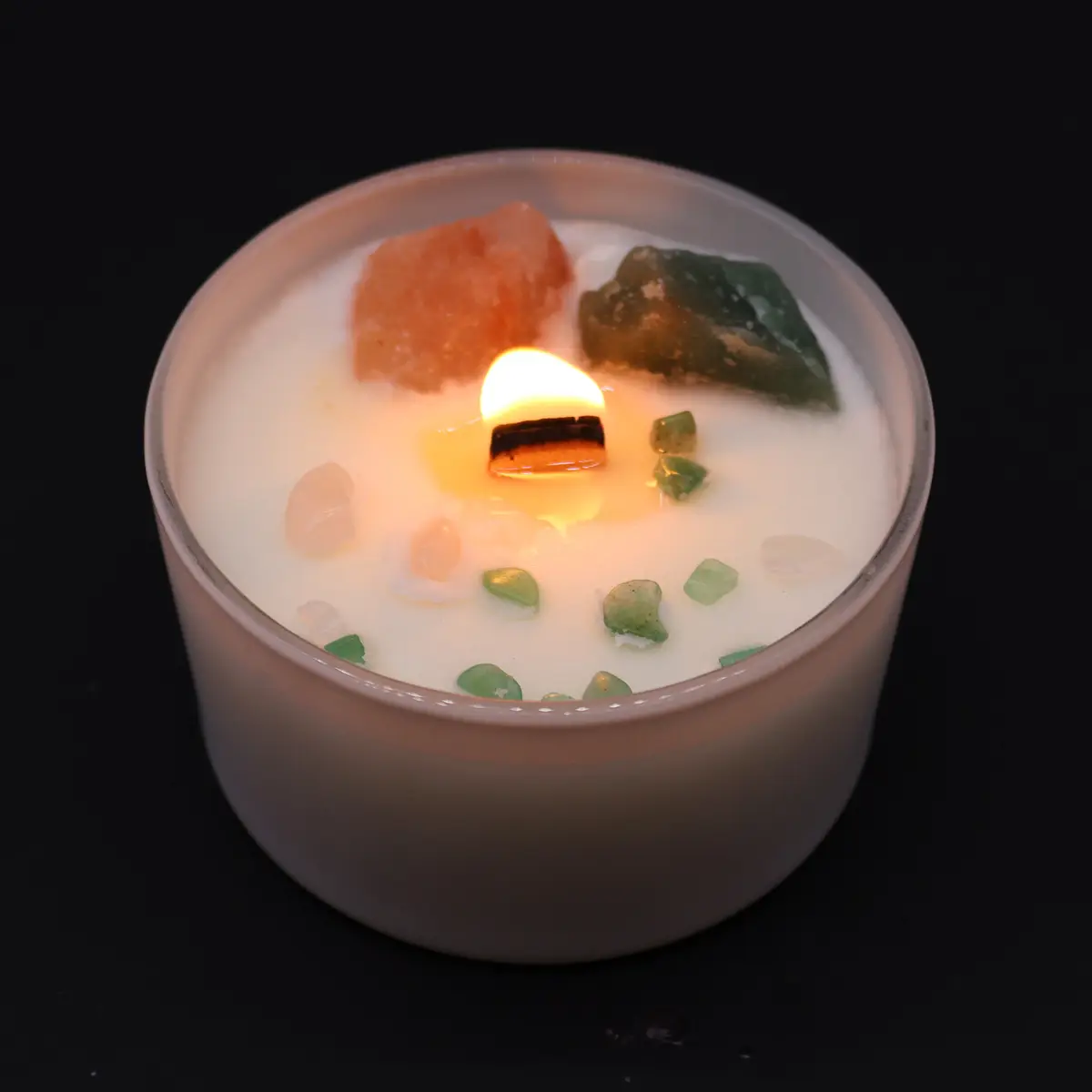 Kristalljus med hjärtchakra och äkta kristaller - produktbild 2