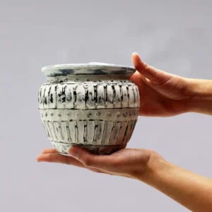 Kruka i grekisk terrakotta, krämvit 12 cm - produktbild 2