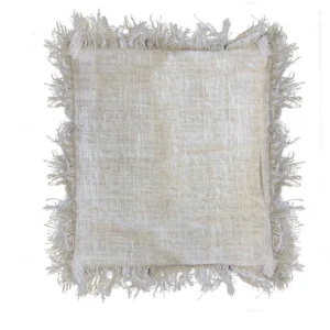 Kudde i linne med fransar 60 x 60 cm - produktbild 3