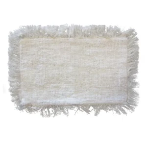 Kuddfodral i linne 30x50 cm med fransar - produktbild 2