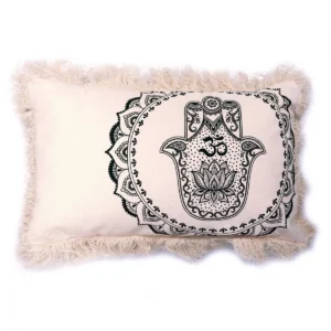 Kuddfodral med Hamsa-mandala 30x50 cm grön - produktbild 2