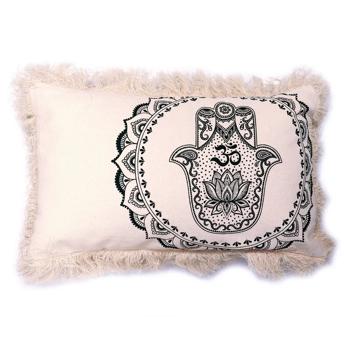 Kuddfodral med Hamsa-mandala 30x50 cm grön - produktbild 2