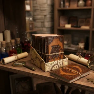 Läderanteckningsböcker med esoteriska mönster 15x11,5 cm - produktbild 2
