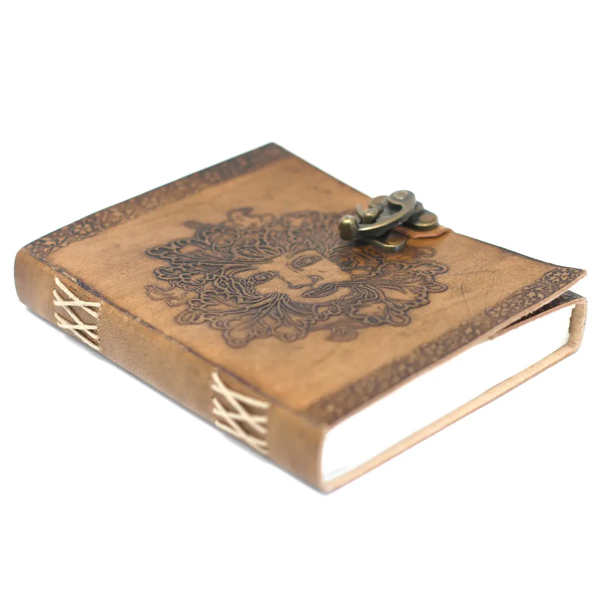 Läderanteckningsbok Greenman med spänne 20x15 cm - produktbild 2