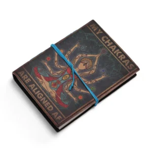 Läderanteckningsbok med chakramotiv 17,8×12,7 cm - produktbild 7