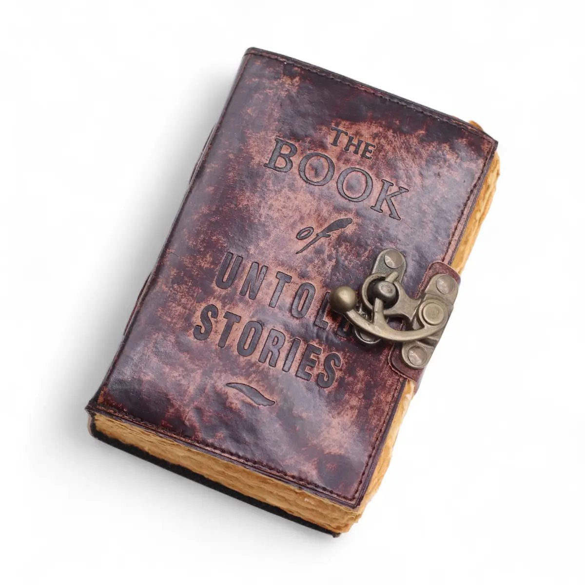 Läderanteckningsbok med decklekanter – The Book of Untold Stories – 15x10 cm - produktbild 7