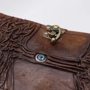Läderanteckningsbok med Evil Eye-dekor och 160 sidor med decklade kanter 17x12,5 cm - produktbild 3