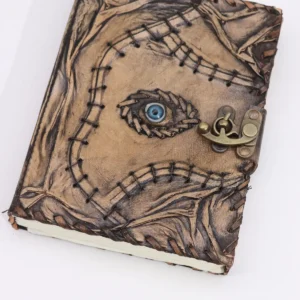 Läderanteckningsbok med Evil Eye-motiv och 160 sidor 20x15 cm - produktbild 3