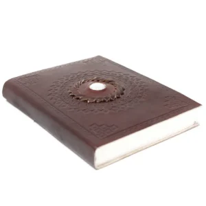 Läderanteckningsbok med månsten 17x12 cm - produktbild 2