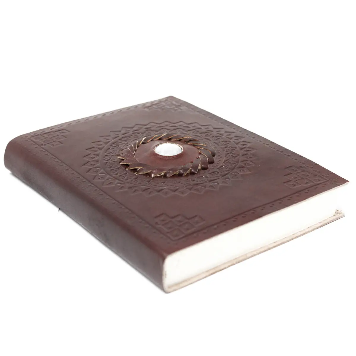 Läderanteckningsbok med månsten 17x12 cm - produktbild 2