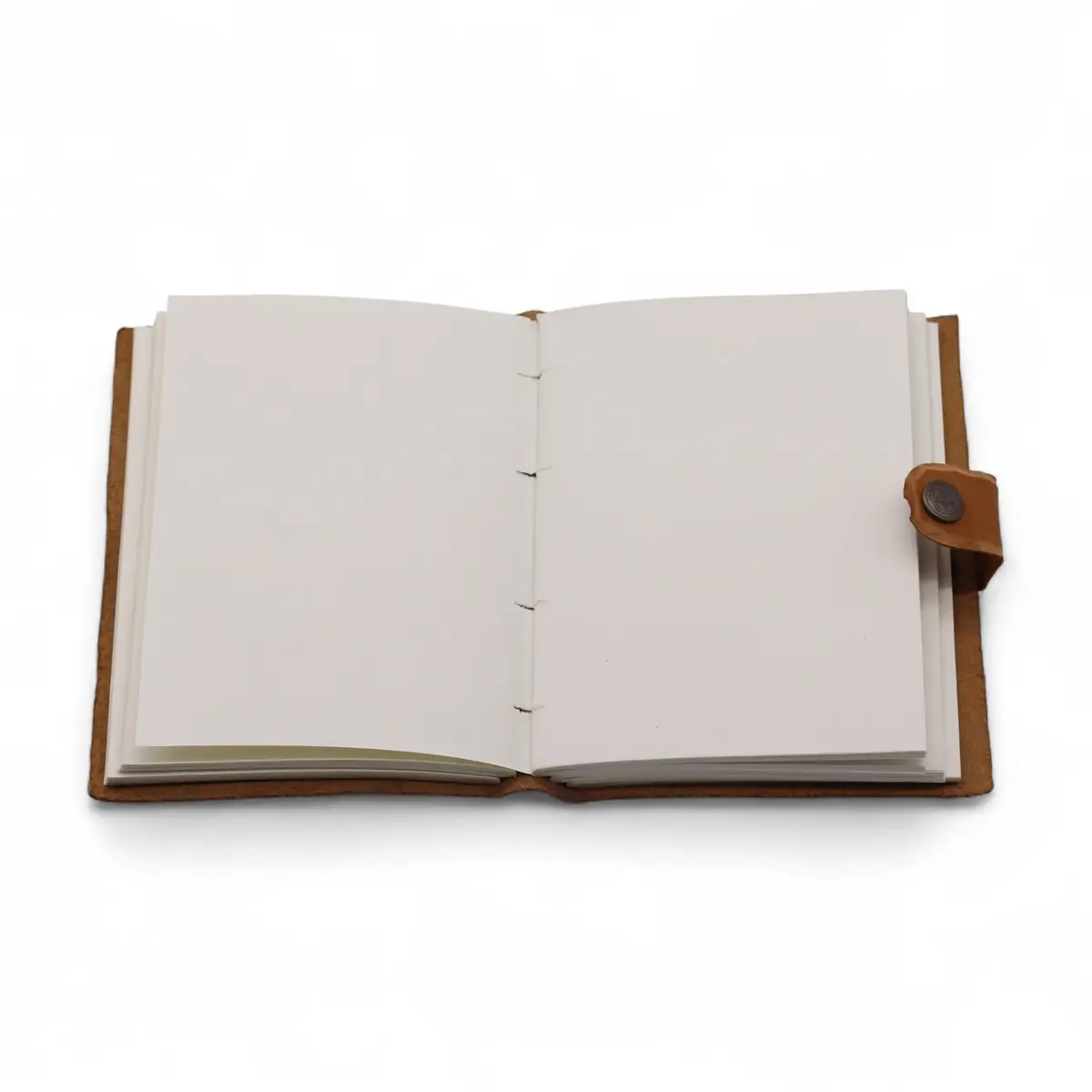 Läderanteckningsbok med präglat blommönster i tan, 17,8×12,7 cm - produktbild 4