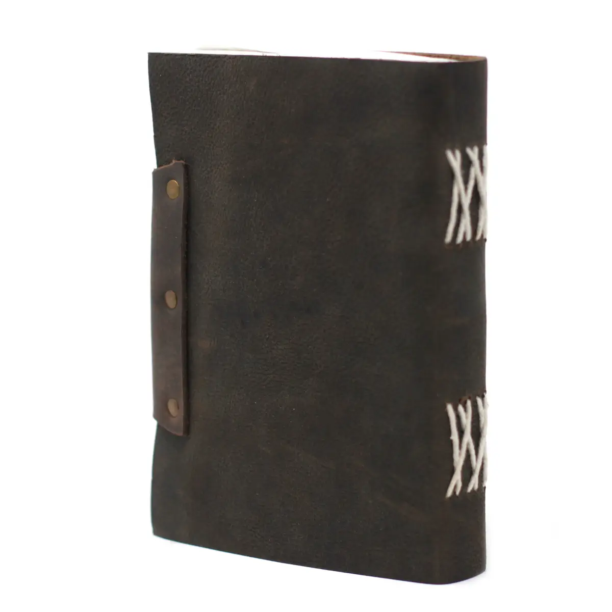 Läderanteckningsbok svart med lås 18x13 cm - produktbild 5