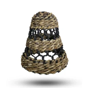 Lampkupor i set om 3 av naturligt bananblad och Hitam raffia - produktbild 2