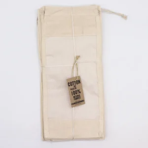 Lång bomullspåse med fönster 35x15 cm - produktbild 3