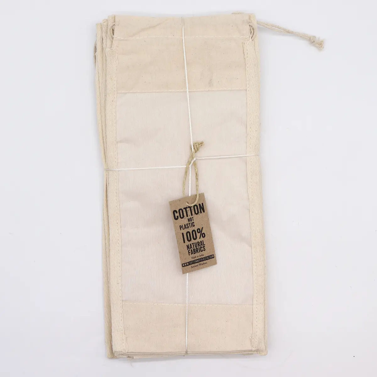 Lång bomullspåse med fönster 35x15 cm - produktbild 3