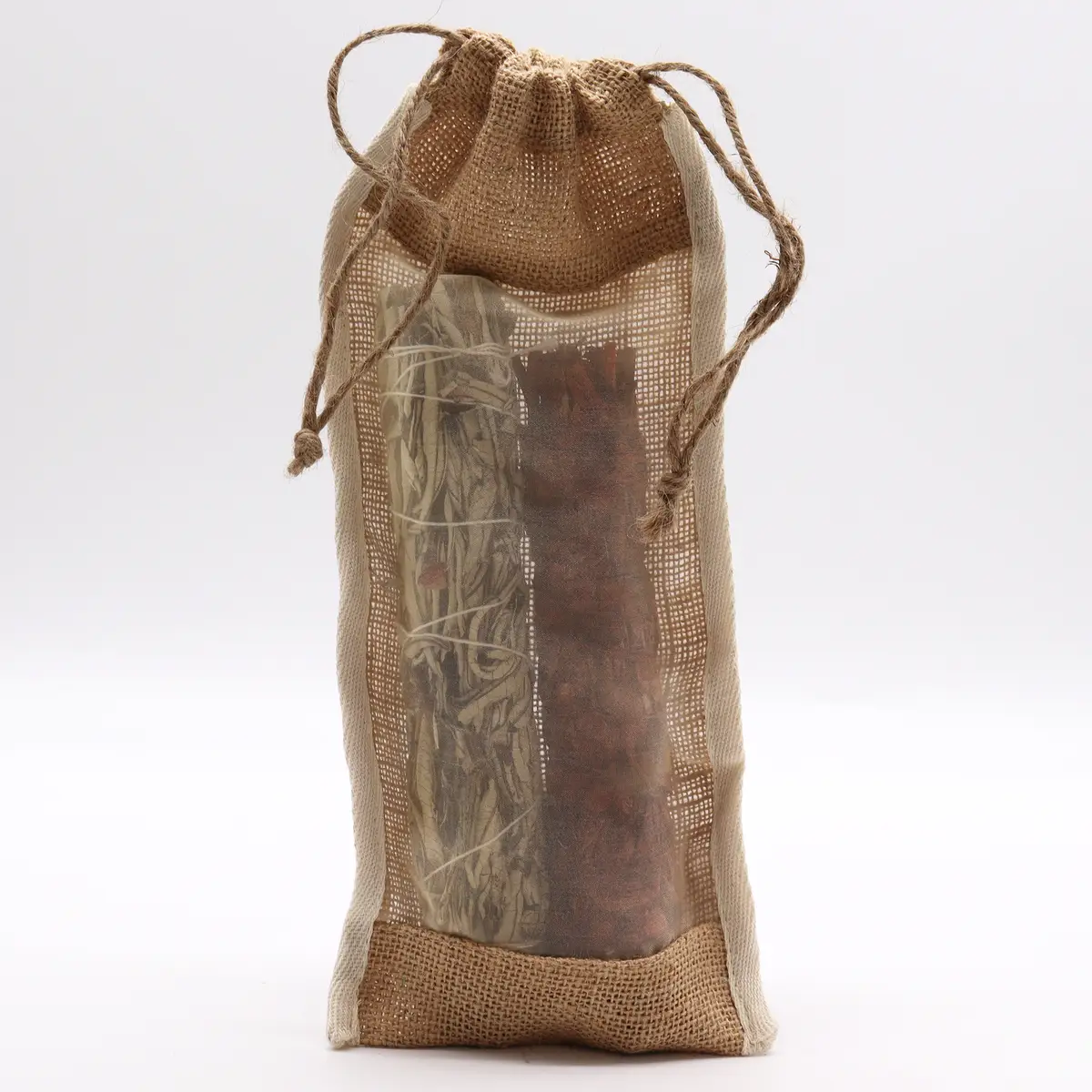 Långtvättad jutesäck med bomullsöga 35x15 cm - produktbild 4