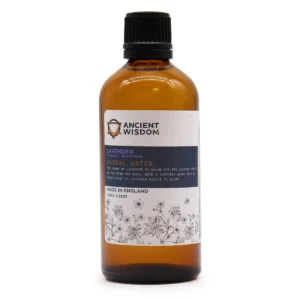 Flaska med lavendelhydrolat 100 ml i brun glasflaska med svart lock