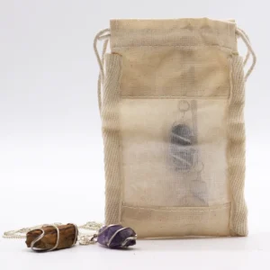 Liten bomullspåse med fönster 10x15 cm - produktbild 4