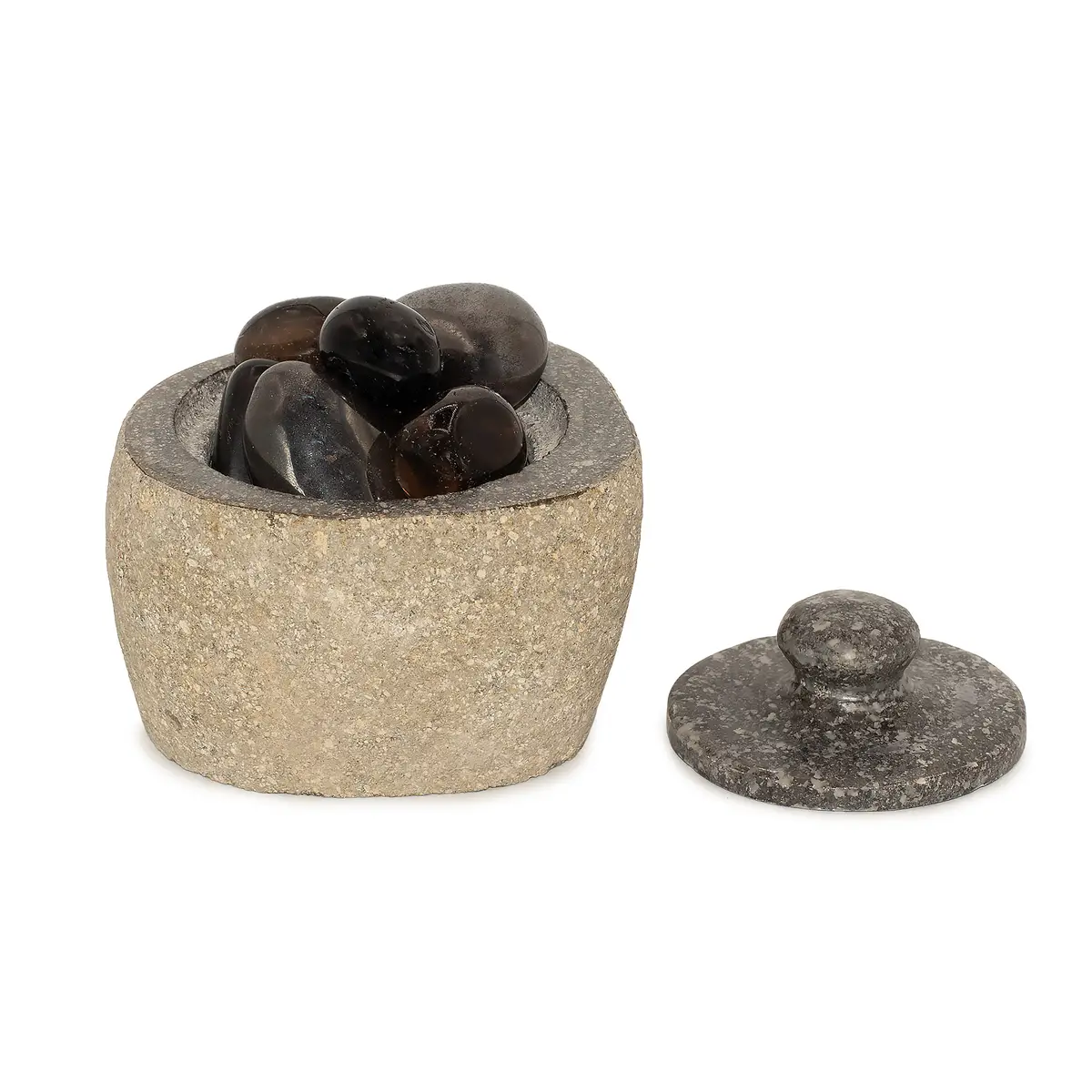 Liten jordningskruka i naturlig flodsten cirka 9x7 cm - produktbild 6