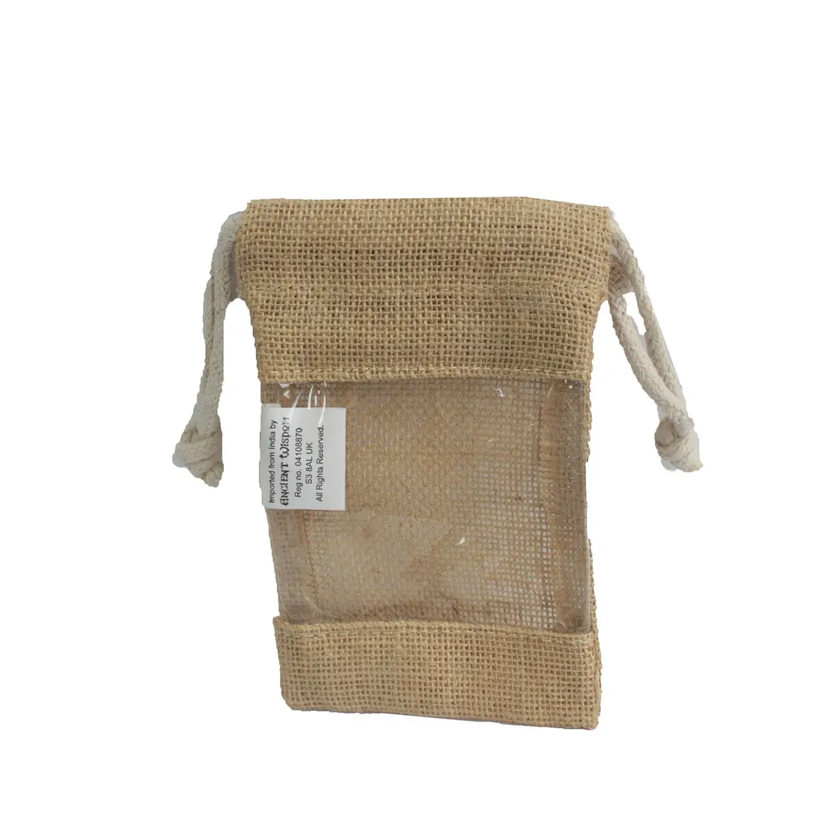 Liten jutepåse med fönster 16x10 cm - produktbild 3