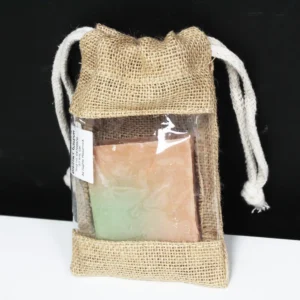 Liten jutepåse med fönster 16x10 cm - produktbild 5
