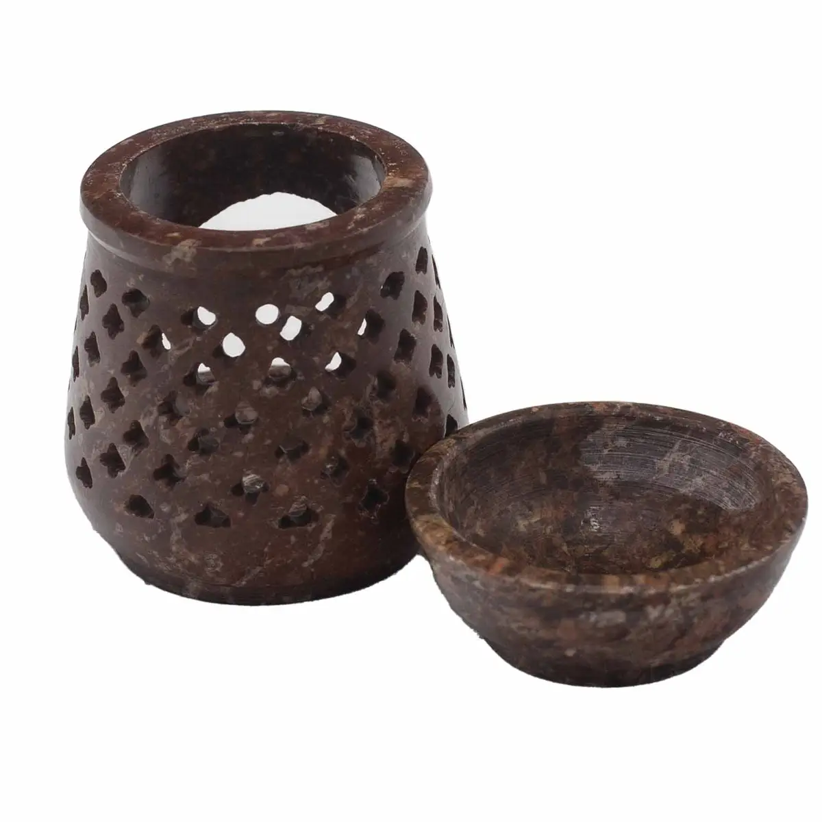 Liten klassisk aromalampa i såpsten 8 cm - produktbild 4
