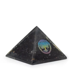 Liten orgonitpyramid 5,5x4,5 cm med livets träd och svart turmalin - produktbild 2